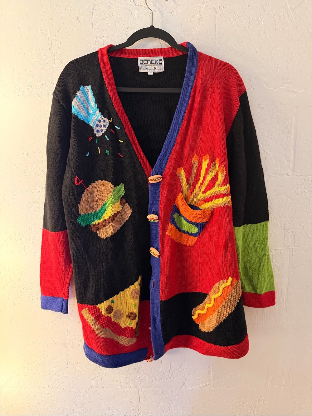 Fast Food Print Cardigan Sweater